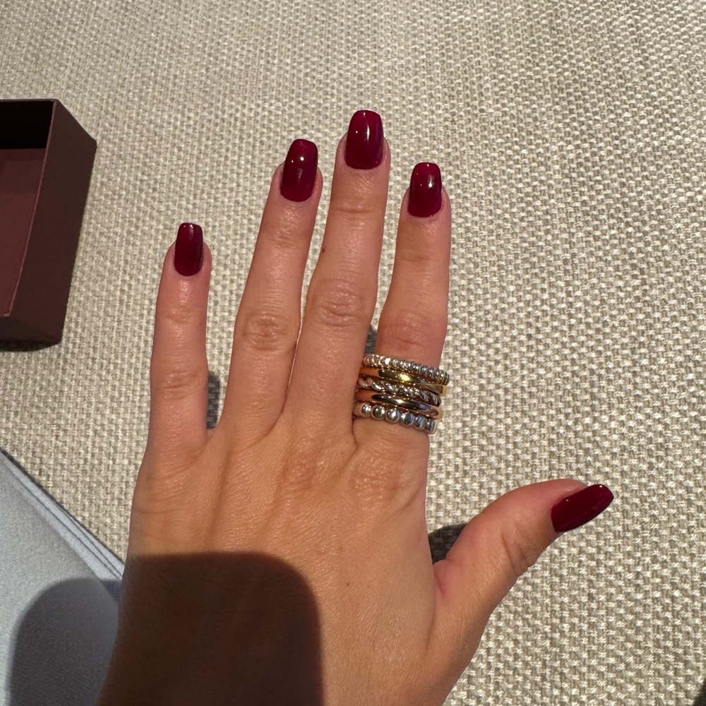 Chic Silver, Gold, and Rose Stacked Rings - Picture 2 of 5